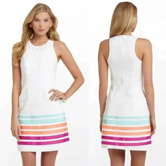 ! Lilly Pulitzer Pearl Resort White Pearl Swirl Dress sz 6 - Picture 1 of 5